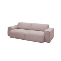 SOFA RANI Pink Cord - Schwarz/Rosa, Kunststoff/Textil (256/71/101cm) - KAWOLA