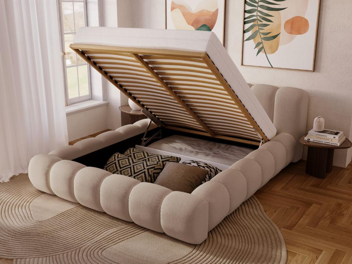 POLSTERBETT Doria 180x200 Beige - Beige, Textil (180/200cm) - Graingold