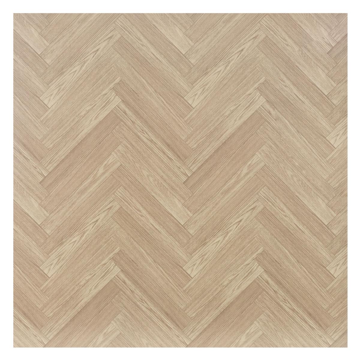 COUCHTISCH 80x80x40 cm Eiche mit Fischgrätenmuster Stahlgestell - Braun, Metall (80/80/40cm) - ML-DESIGN