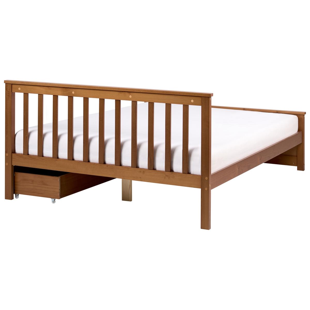 BETT mit 2 Schubladen 140/200 cm Kiefernholz Braun Olendon - Braun, Holz (140/200cm) - Beliani