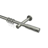 GARDINENSTANGE Prestige Mavell 480 cm (geteilt in 3 x 160 cm), 1-läufig, 20 mm Ø Edelstahl-Optik - Edelstahlfarben/Silberfarben, Metall (480cm) - INTERDECO