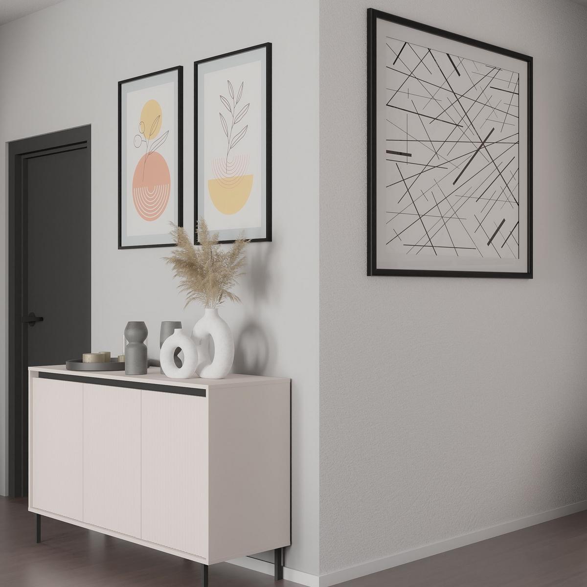 SIDEBOARD OSTIA 149/85/40 cm mit 3 Türen Beige - Beige, Holzwerkstoff (149/85/40cm) - MASSENO