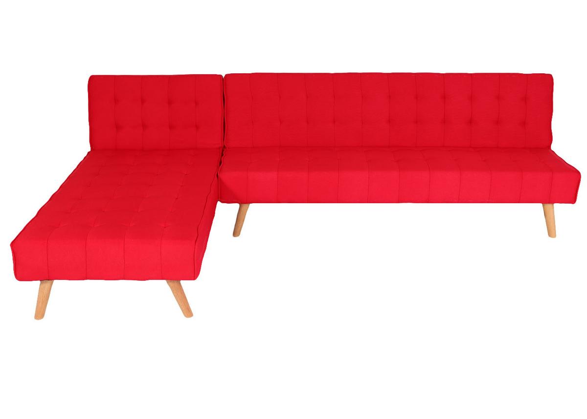ECKSOFA Rot - Rot, Textil (256/176cm) - MCW