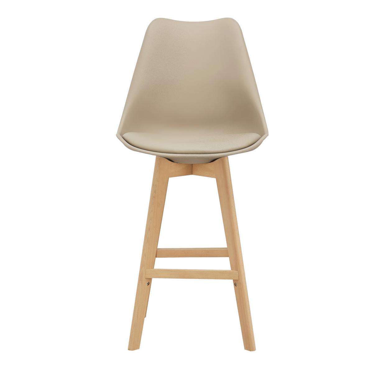 BARSTUHL Lublin 2er-Set - Beige, Holz (48/105/58cm) - [en.casa]