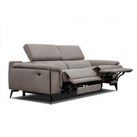 RELAXSOFA MATERA 3-Sitzer mit 2 Relaxfunktionen, taupe - Taupe/Schwarz, Holzwerkstoff/Textil (212/82/103cm) - Wozimo