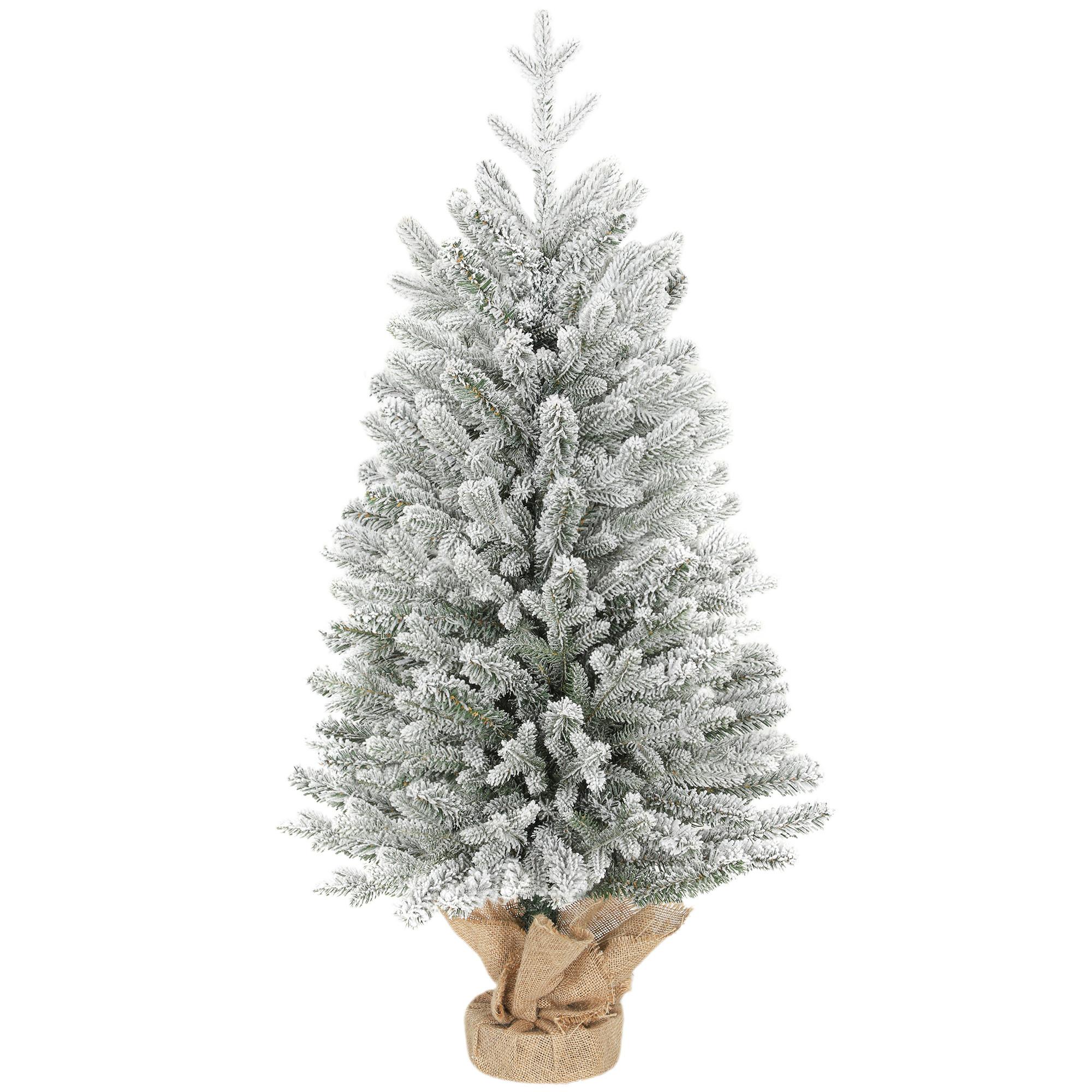 MINI Künstlicher Weihnachtsbaum 90 cm künstlich Tannenbaum mit Schnee Weiß - Grün, Kunststoff (90cm) - HOMCOM