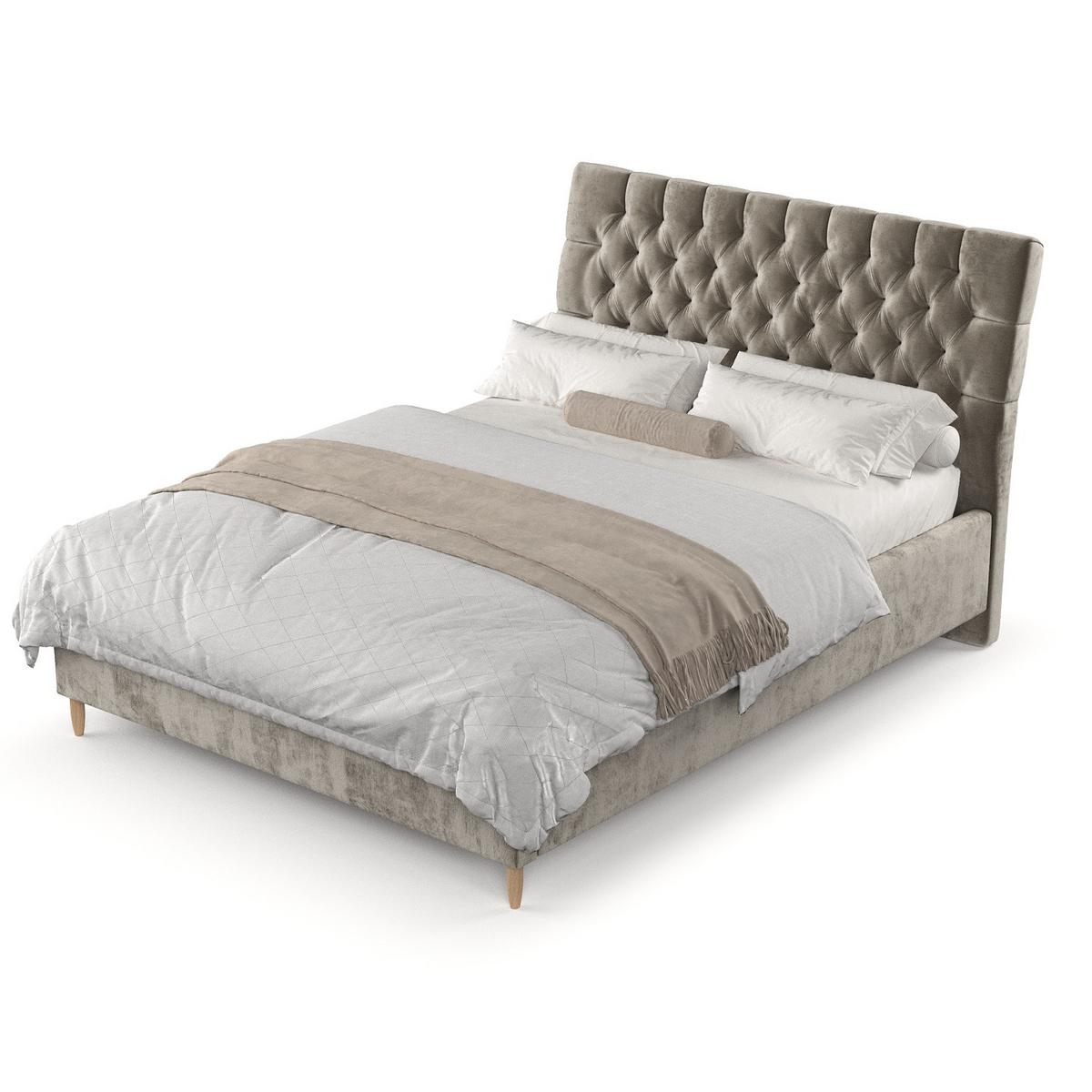 POLSTERBETT Lira 160/200 cm Beige im Lotta Stoff - Beige/Naturfarben, Holz/Holzwerkstoff (160/200cm) - AltaBeds