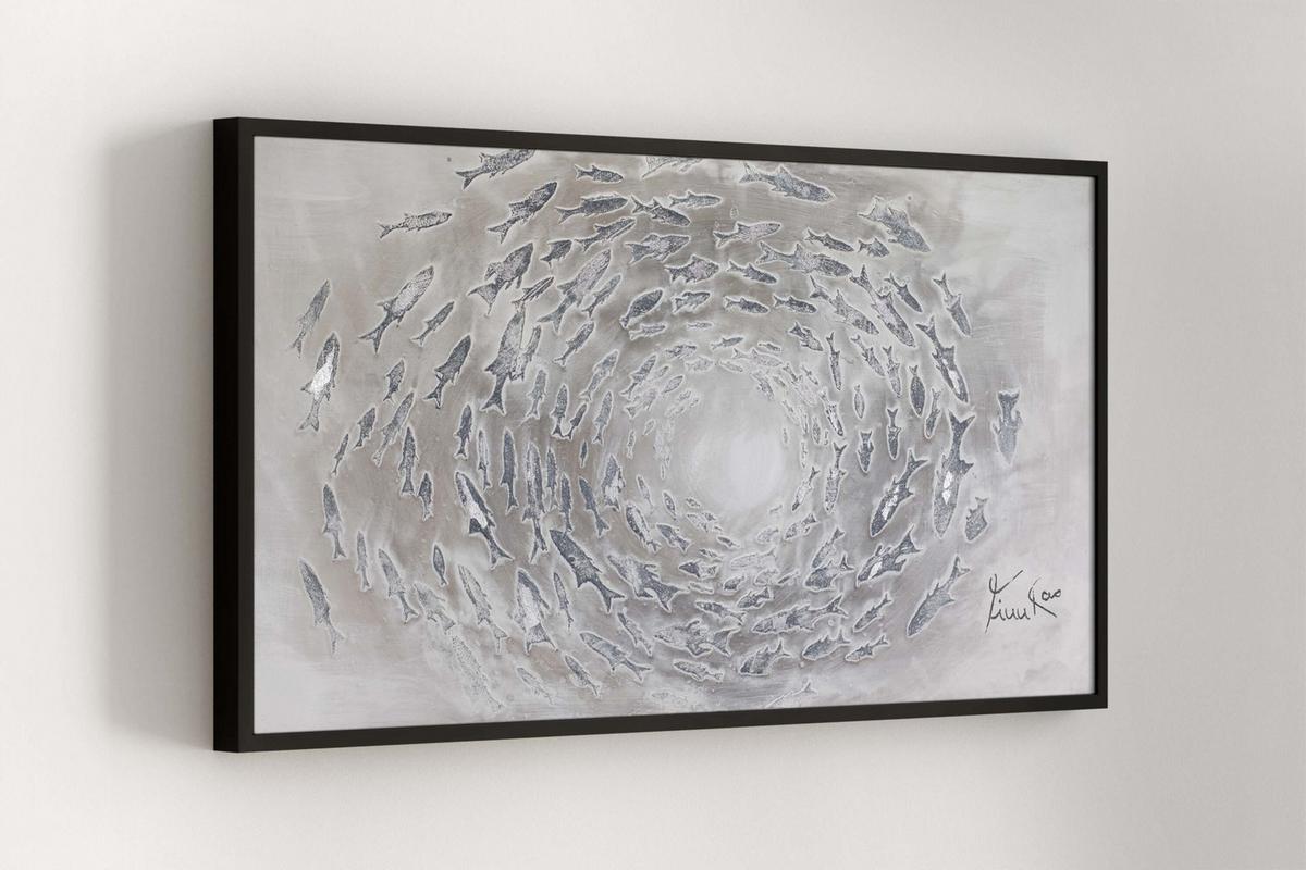 ÖLGEMÄLDE 120/60 cm - Grau, Holz/Textil (120/60cm) - KUNSTLOFT