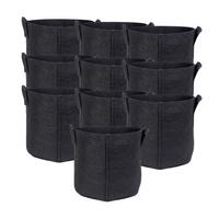PFLANZSACK Vliesstoff 30/25 cm (10-tlg. Set) - Schwarz, Textil (25cm) - Intirilife