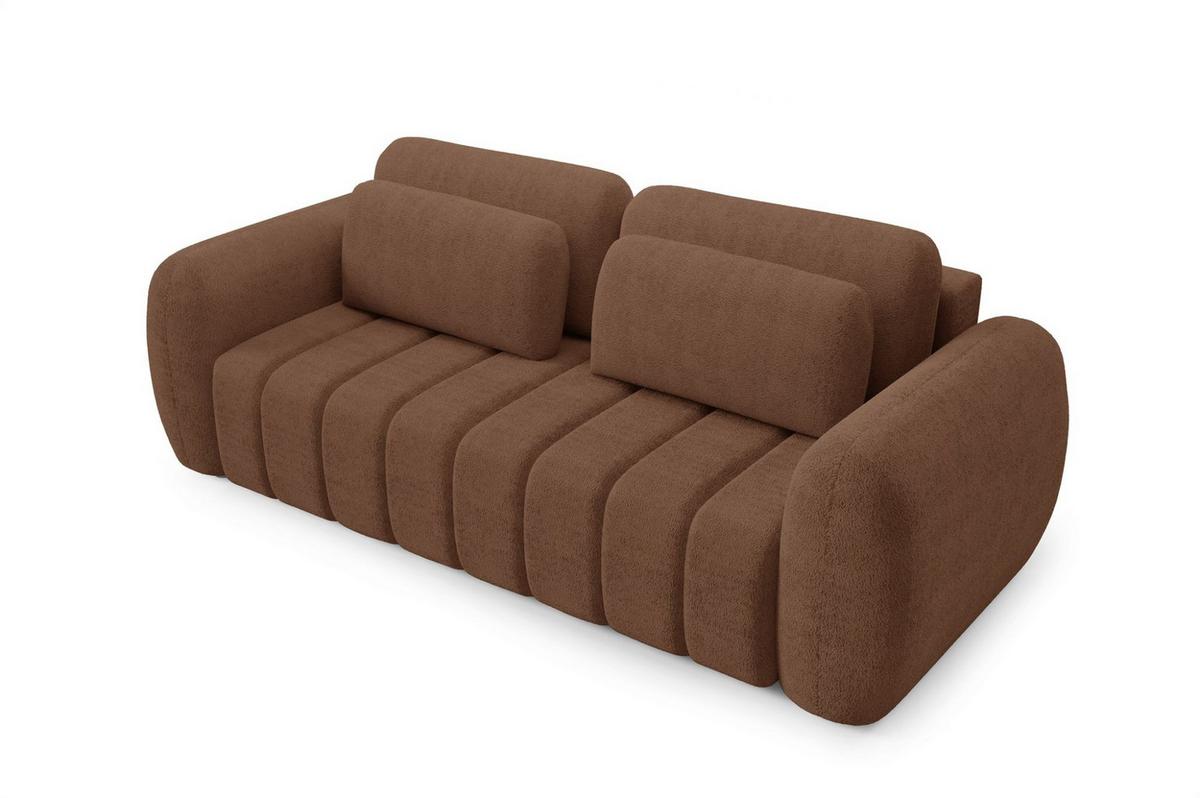 SCHLAFSOFA Caria - Rotbraun, Holzwerkstoff/Textil (266/95/110cm) - Fun Möbel