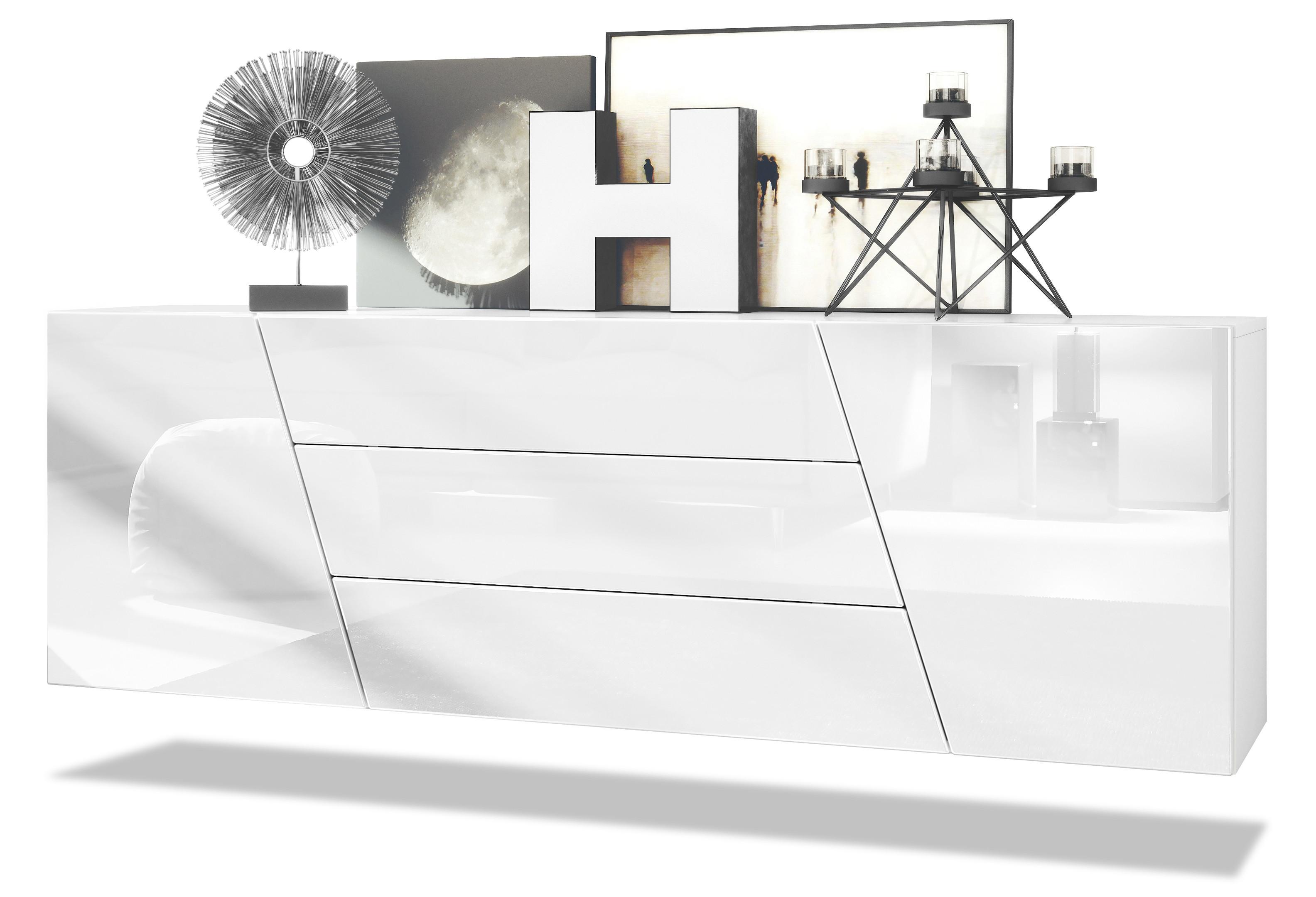 SIDEBOARD Houston Weiß Hochglanz - Weiß Hochglanz, Holzwerkstoff (178/57.5/38.5cm) - Vladon