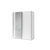 SCHWEBETÜRENSCHRANK ELRON 180,6/198,5/62cm 2-türig mit Spiegel Weiß - Weiß, Holzwerkstoff (180.6/198.5/62cm) - MASSENO