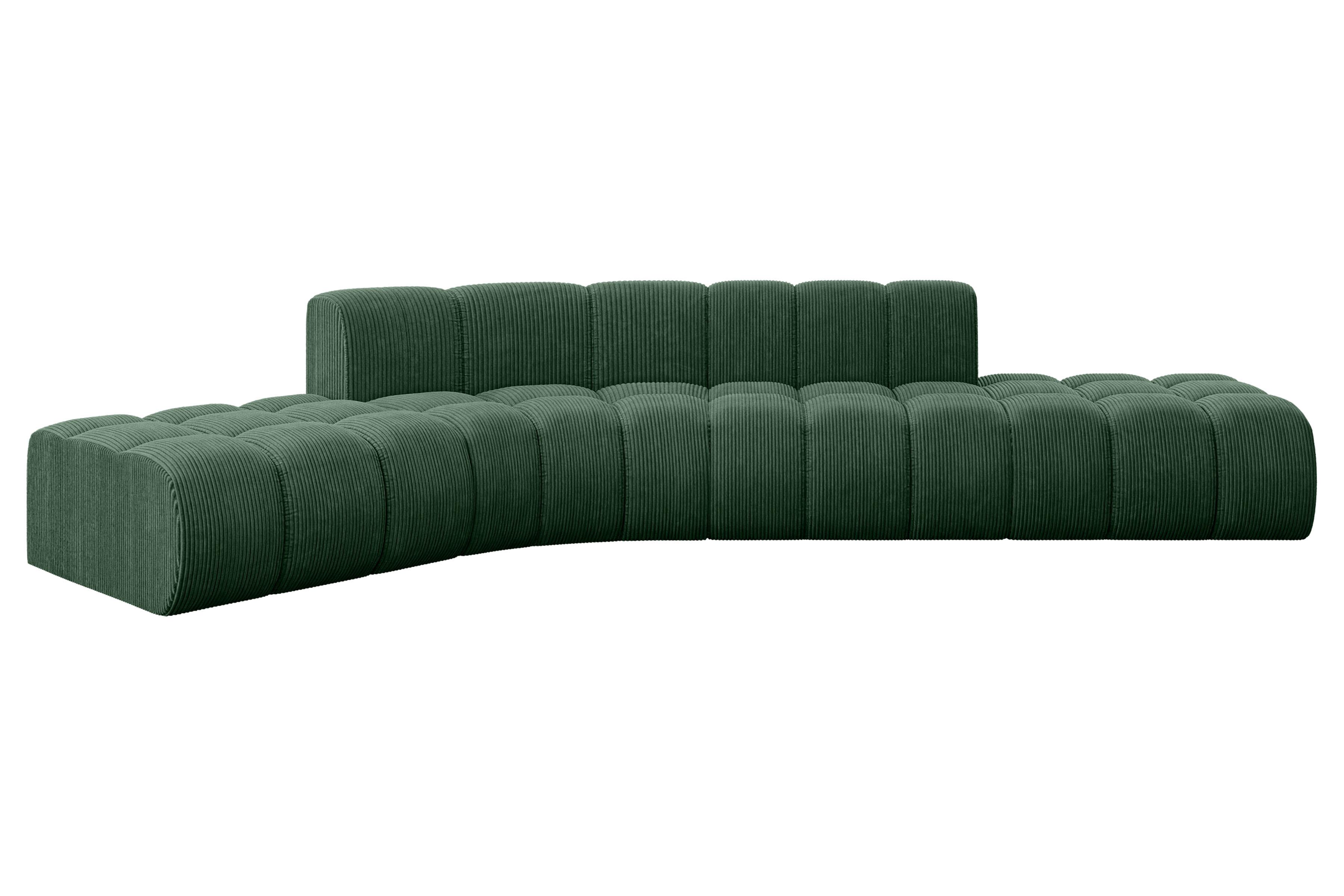 ECKSOFA modulares Sofa Solven-L1 - 380x174x70 cm Grün - Grün, Holzwerkstoff/Textil (380/174cm) - ALTDECOR