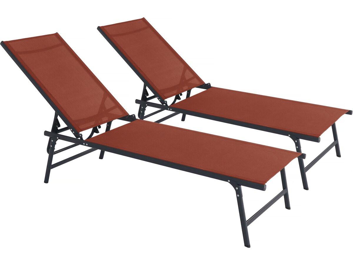 SONNENLIEGE sublima Terrakotta - Rot, Metall (54/104/180cm) - Habitat Garten