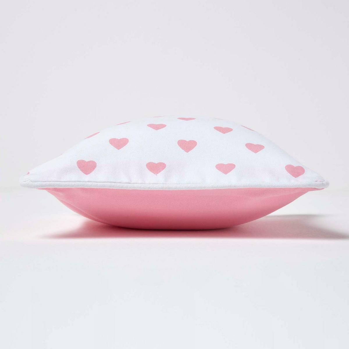 KISSENHÜLLE Herzen 30/30 cm, 100% Baumwolle - Rosa, Textil (30/30cm) - Homescapes