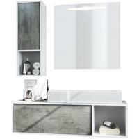 BADMÖBELSET La Costa Fronten in Beton Dunkel Optik - Dunkelgrau, Holzwerkstoff (126.5/190/46cm) - Vladon