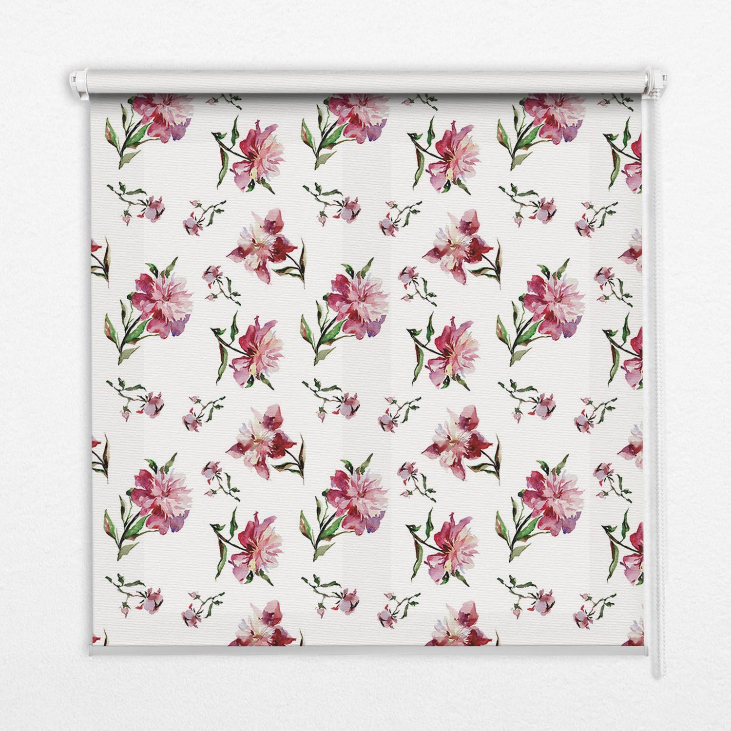 INNENROLLO - Fensterrollo - Rollo - 110x140 cm - Rosa Blume - Pink, Kunststoff (110/140/0.5cm) - TULUP