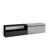 LOWBOARD Zementgrau, 200/35/45cm - Hellgrau/Grau, Holzwerkstoff (200/45/35cm) - Skraut Home