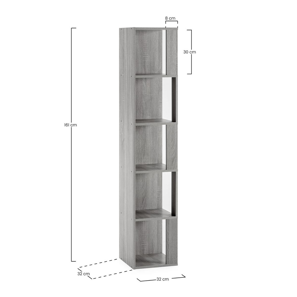 REGAL Fiyi 5 fächern weiße Farbe - Weiß, Holzwerkstoff (31/160/31cm) - VS Venta-stock
