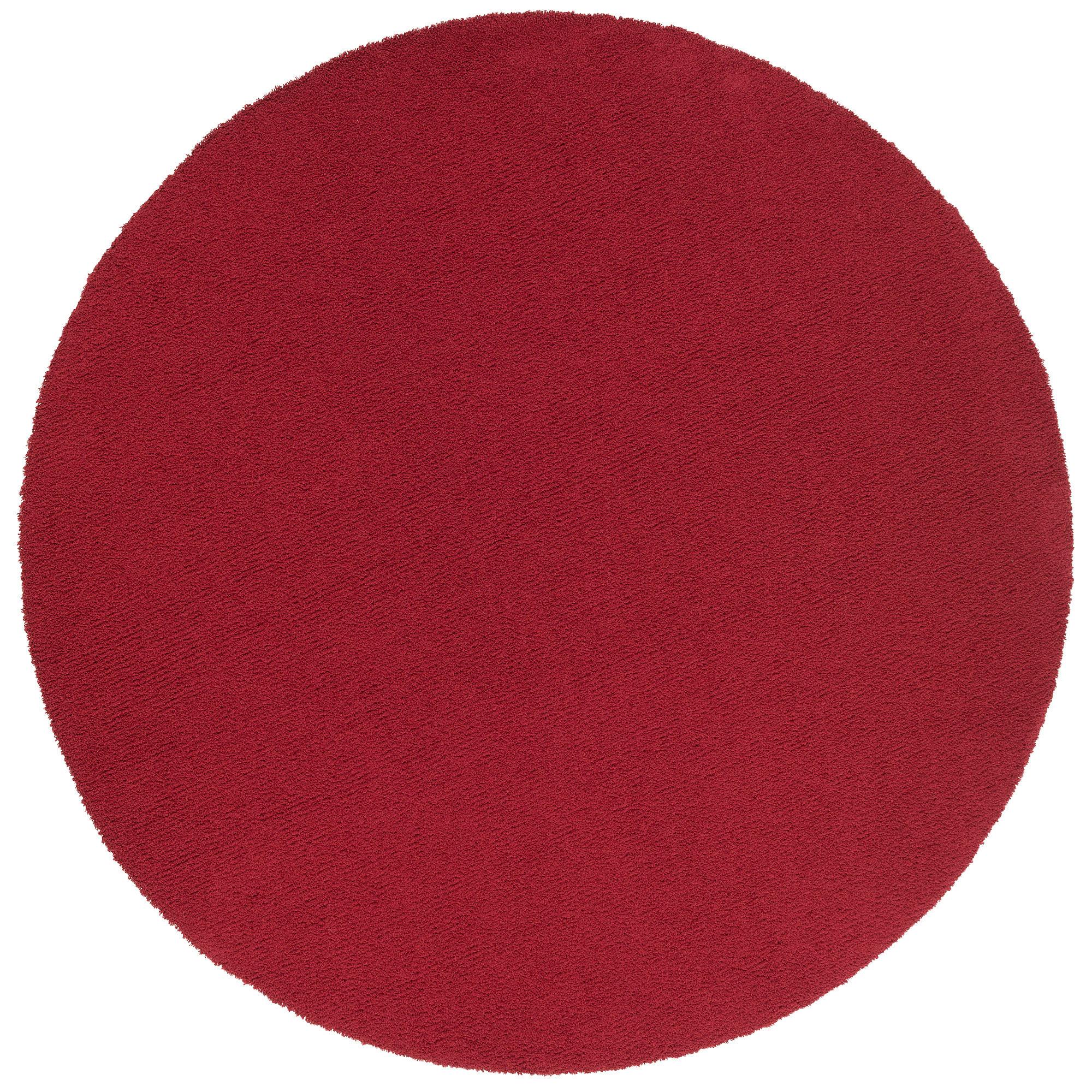 LUXUS HOCHFLOR SHAGGY TEPPICH VELVET RUND - Weinrot, Textil (100/100cm) - Snapstyle