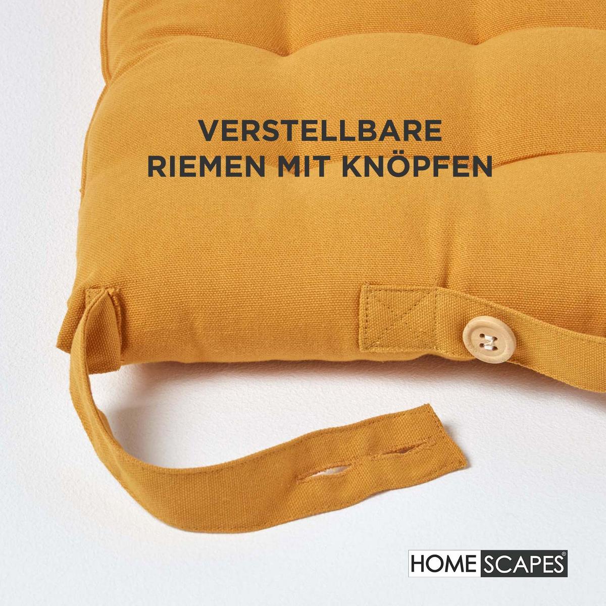 STUHLKISSEN senfgelb 40/40/6,5 cm - Dunkelgelb, Textil (40/40/6.5cm) - Homescapes