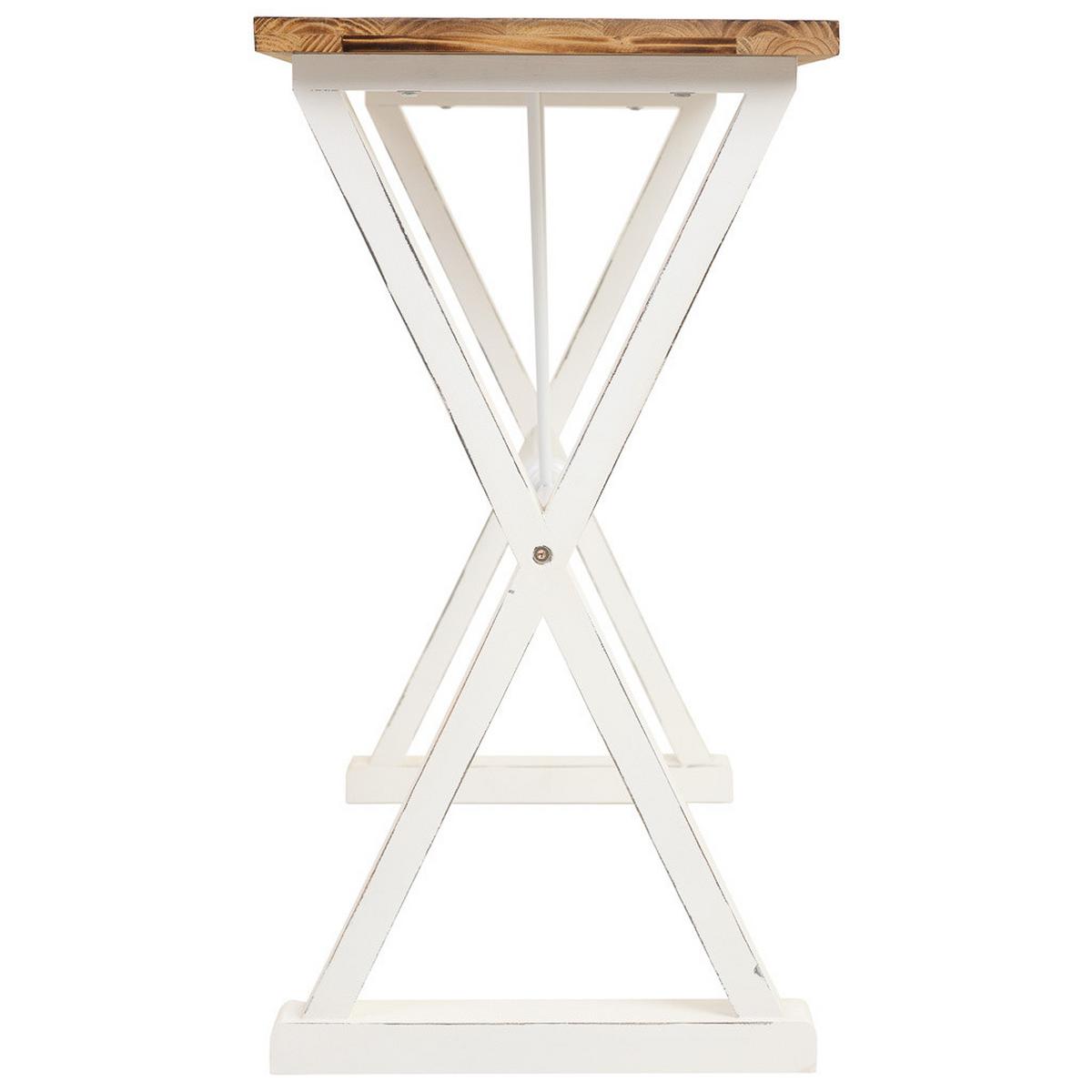 KONSOLENTISCH aus Metall und Holz, weiß, 106x40x77cm - Weiß, Holz (78.5/108/42cm) - Wanderlust