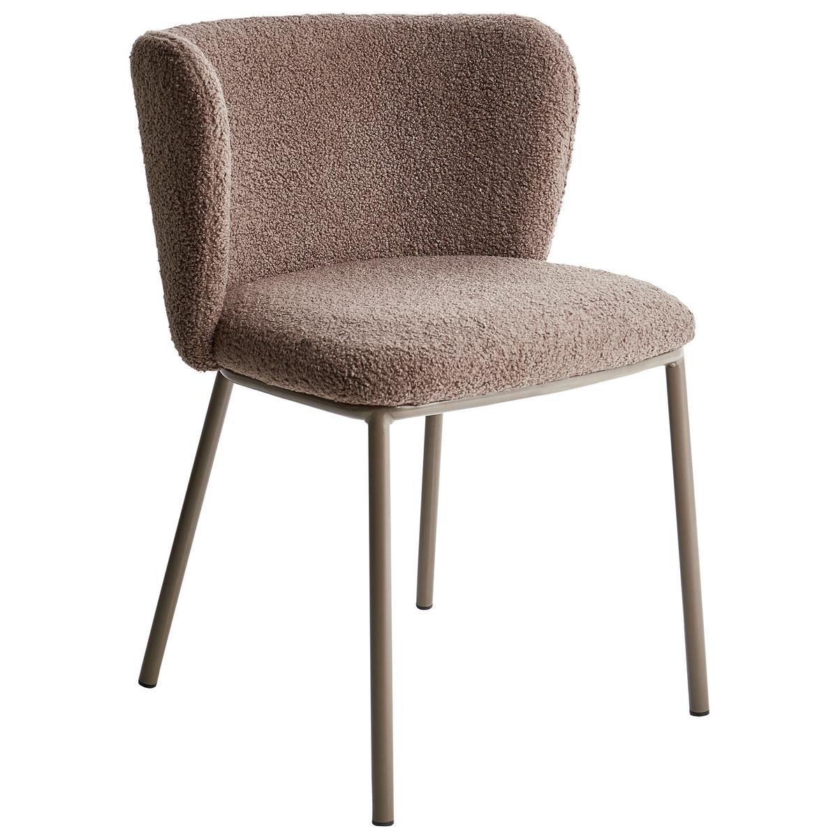 ESSZIMMERSTUHL Braun Mina II - Hellbraun, Textil (45/75/52cm) - Beliani