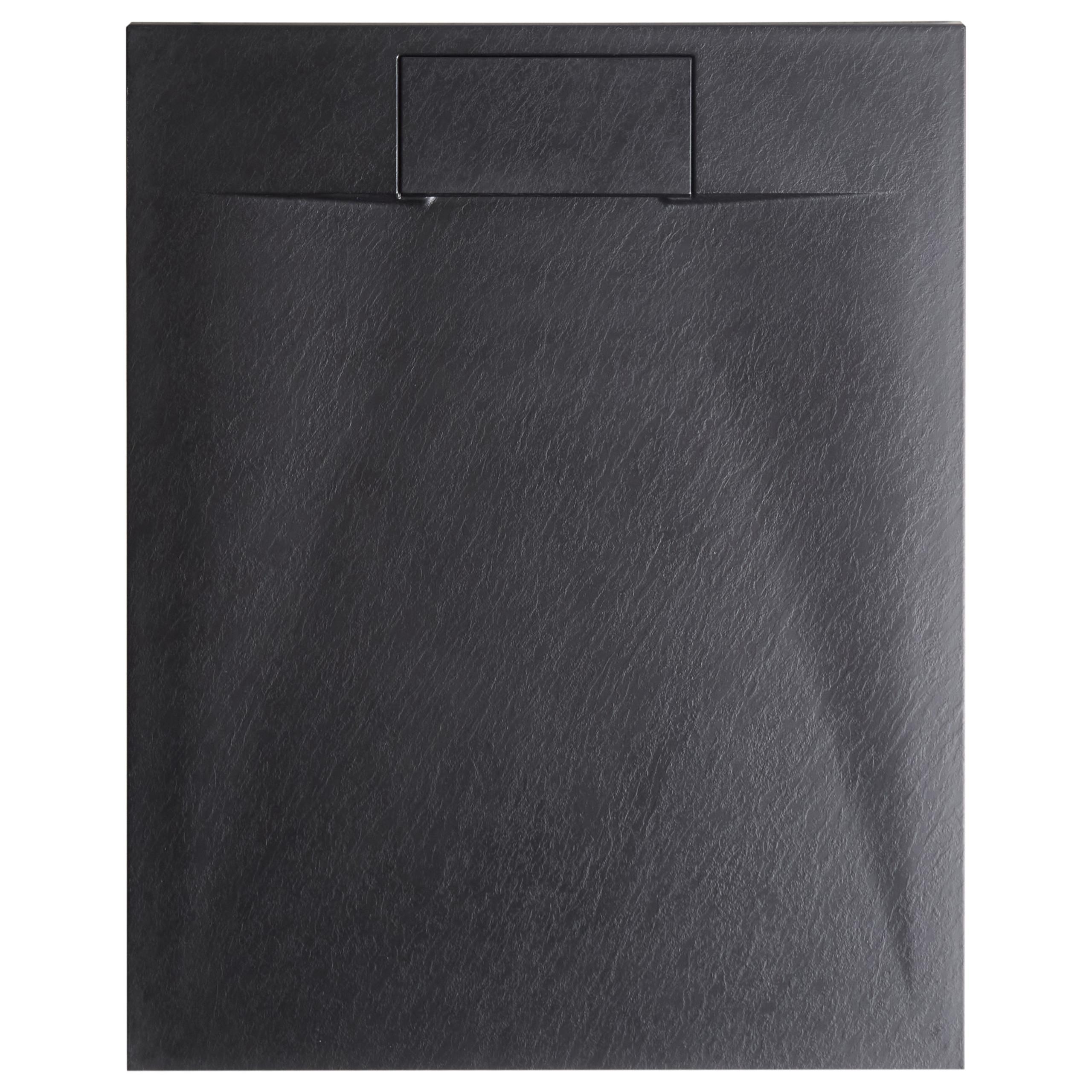 DUSCHWANNE 80/120/3 cm Schwarz Azzurro - Schwarz, Kunststoff (120/3/80cm) - Beliani