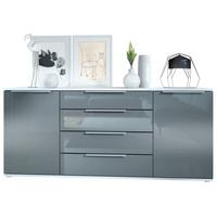 SIDEBOARD Porto Grau Hochglanz - Grau, Holzwerkstoff (166.5/72.5/35cm) - Vladon