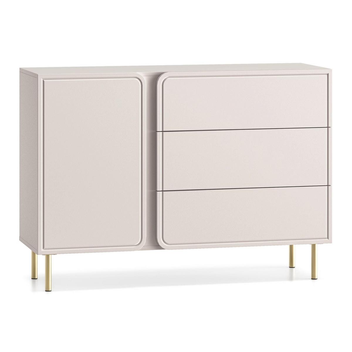 SIDEBOARD Loppa Kaschmirbeige 120 cm - Beige/Goldfarben, Holzwerkstoff/Metall (120/85/40cm) - Selsey