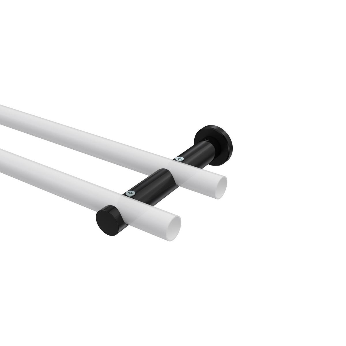 TRÄGER FÜR GARDINENSTANGEN 20 mm Ø, Platon 2-läufig, Schwarz - Schwarz, Metall (16/4/4cm) - INTERDECO