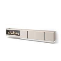 LOWBOARD, Beige, 315/35/50cm, Kamin mit Feuereffekt XXL - Beige, Holzwerkstoff (315/50/35cm) - Skraut Home