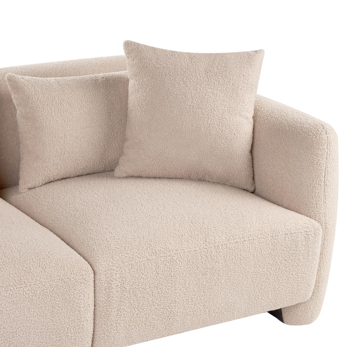 3-SITZER-SOFA Bouclé Beige Ekenes - Beige, Textil (182/72/90cm) - Beliani