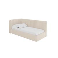 EINZELLBETT Jugendbett mit Bettkasten, Rechts - AURY 100x200 Beige - Kaschmir, Holzwerkstoff/Textil (100/200cm) - ALTDECOR