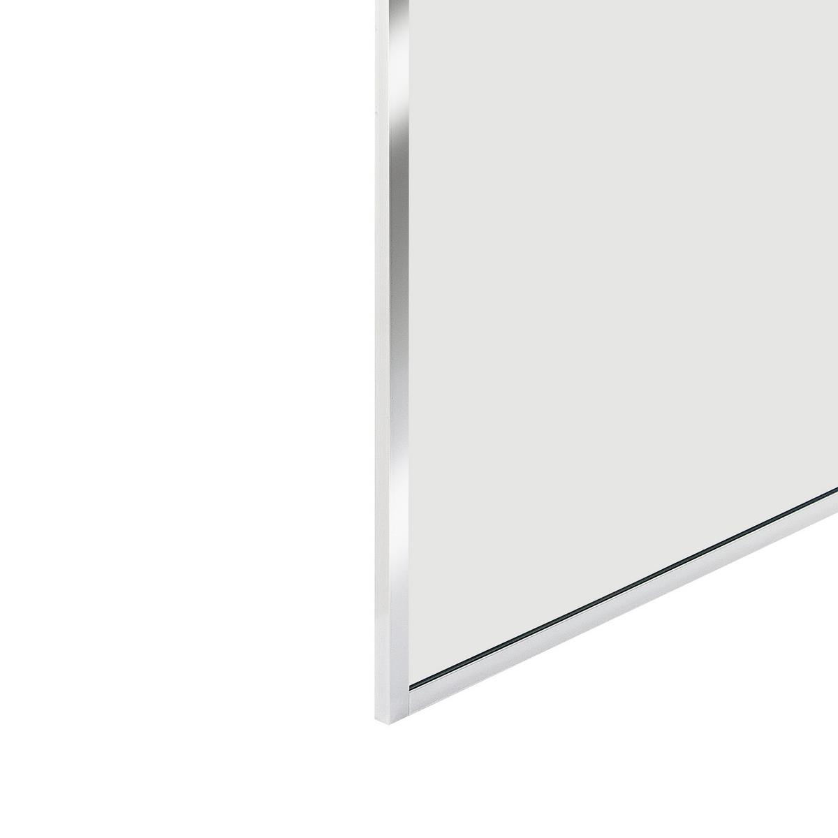 DUSCHWAND 80/190 cm Silber Waspam - Transparent/Silberfarben, Glas (80/190cm) - Beliani