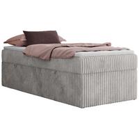BOXBETT ZERO 90/200 - Hellgrau Cord - H4 - Topper Visco - Hellgrau, Textil (90/200cm) - MKS