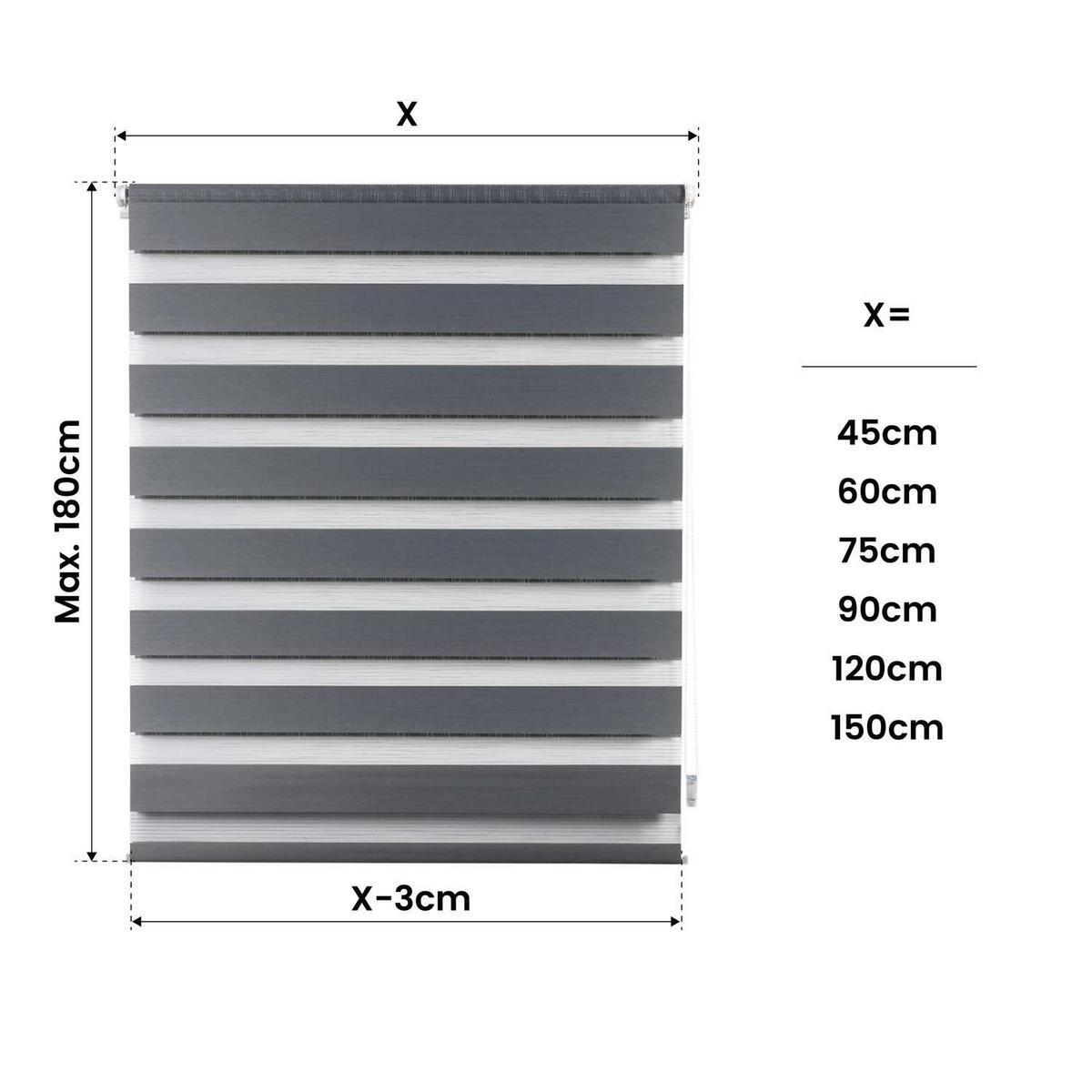 DOPPELROLLO Silber, 75 cm x 180 cm - Silberfarben, Kunststoff (75/180cm) - STORESDECO