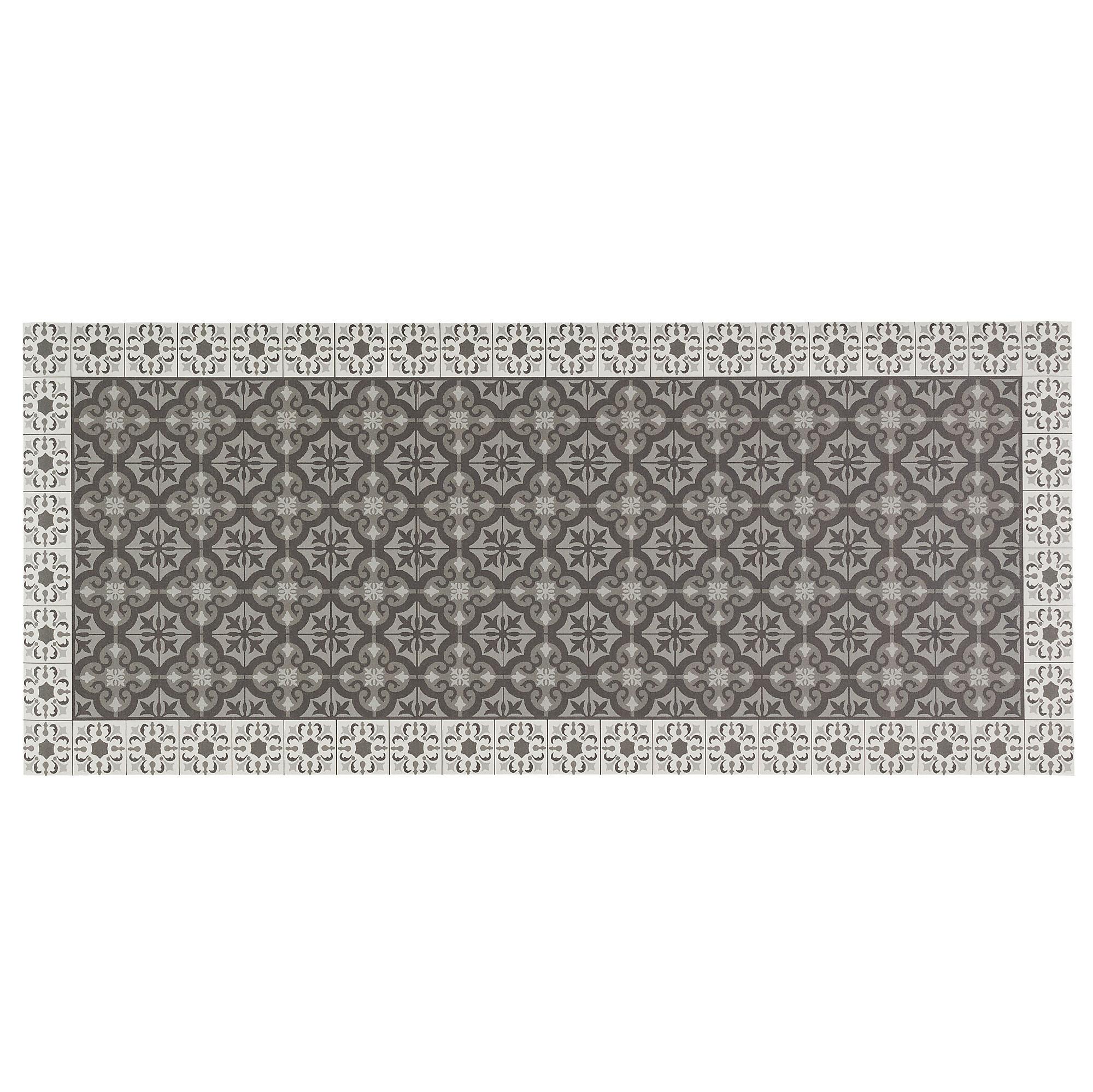 VINYL TEPPICH KÜCHENLÄUFER EVORA FLIESENOPTIK - Grau, Textil (49/140cm) - Pergamon