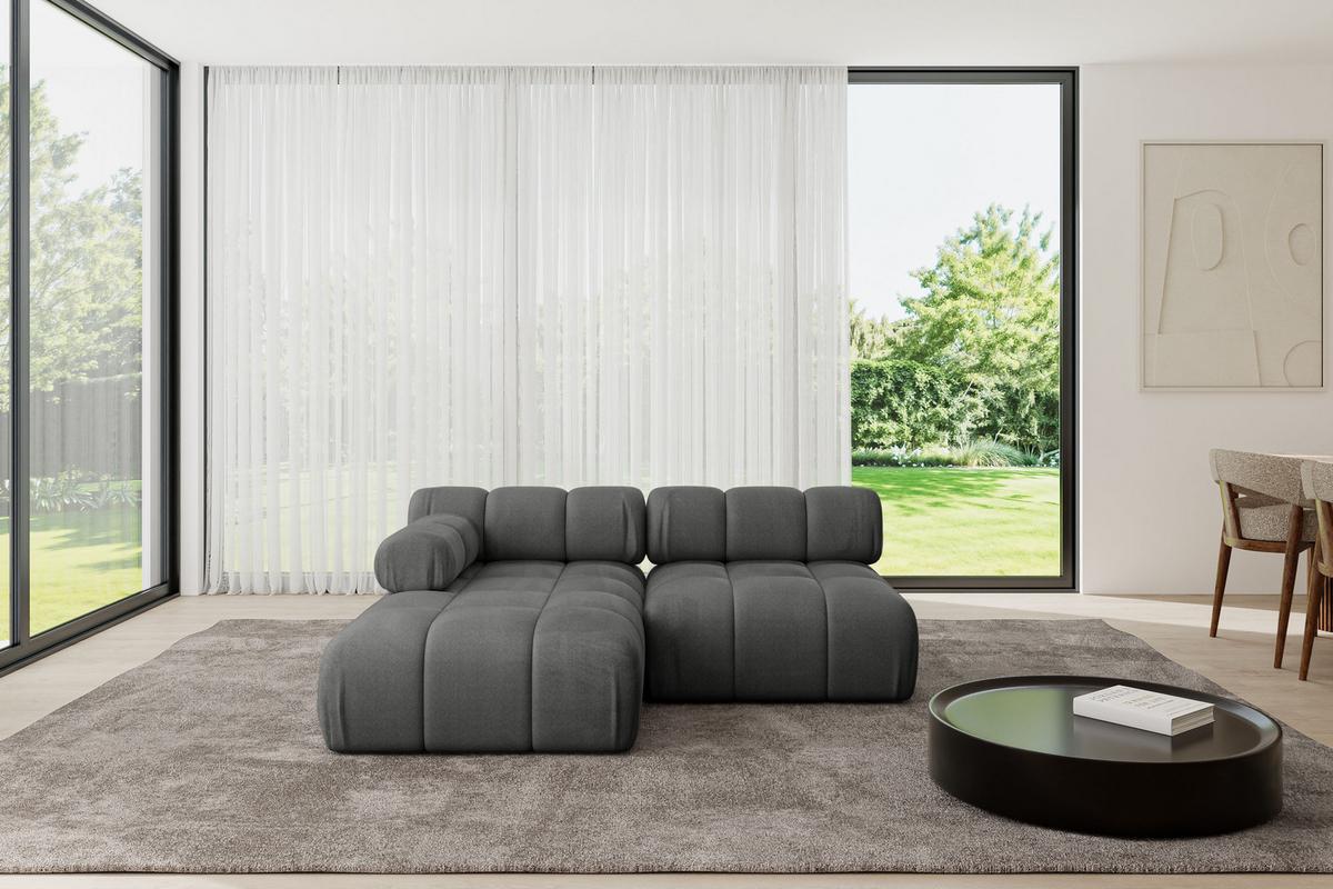 ECKSOFA modulares Sofa Razon-L1 - 190x160x70 cm Dunkelgrau Velours - Dunkelgrau, Holzwerkstoff/Textil (190/160cm) - ALTDECOR