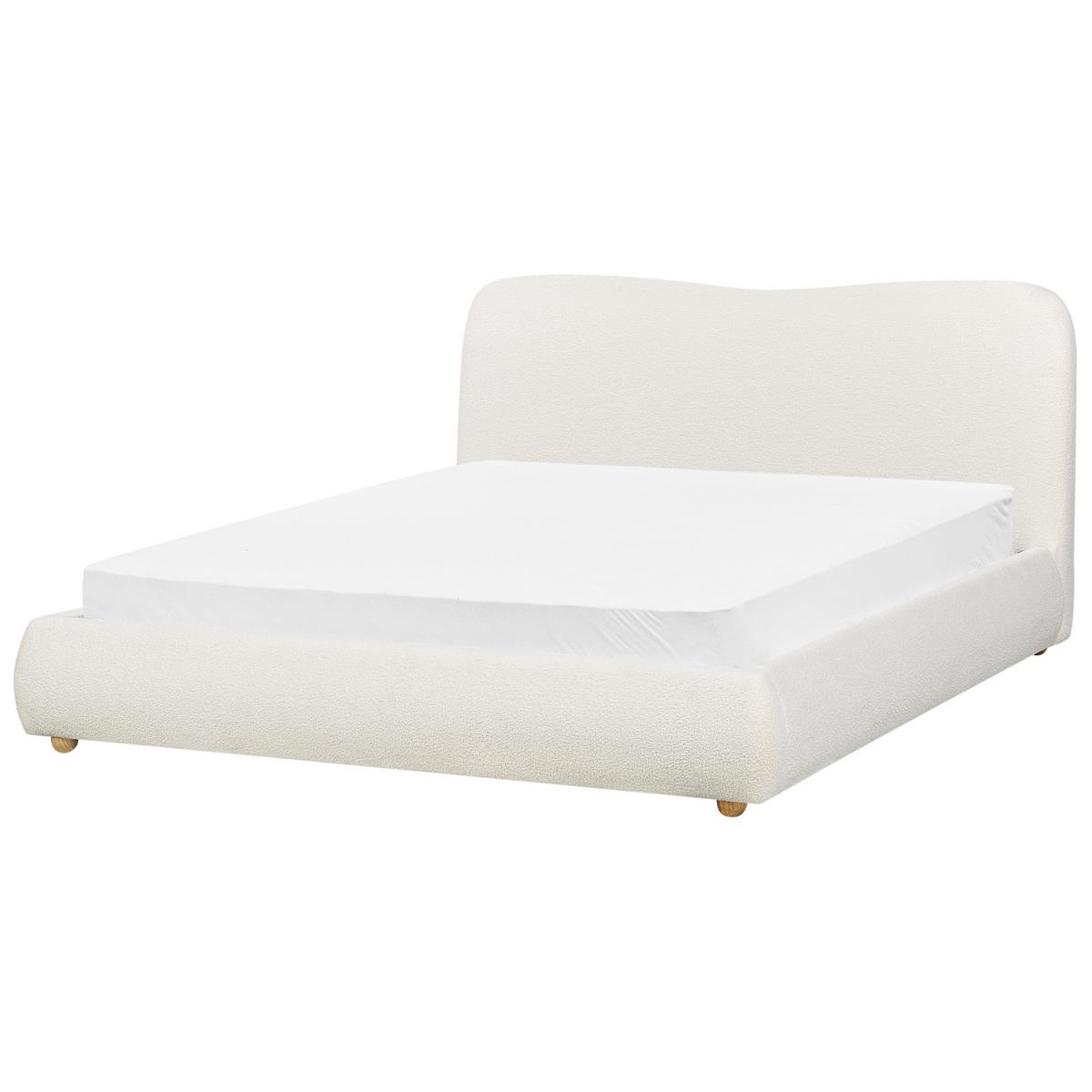 BETT mit Stauraum 160/200 cm Cremeweiß Blagnac - Weiß, Textil (160/200cm) - Beliani