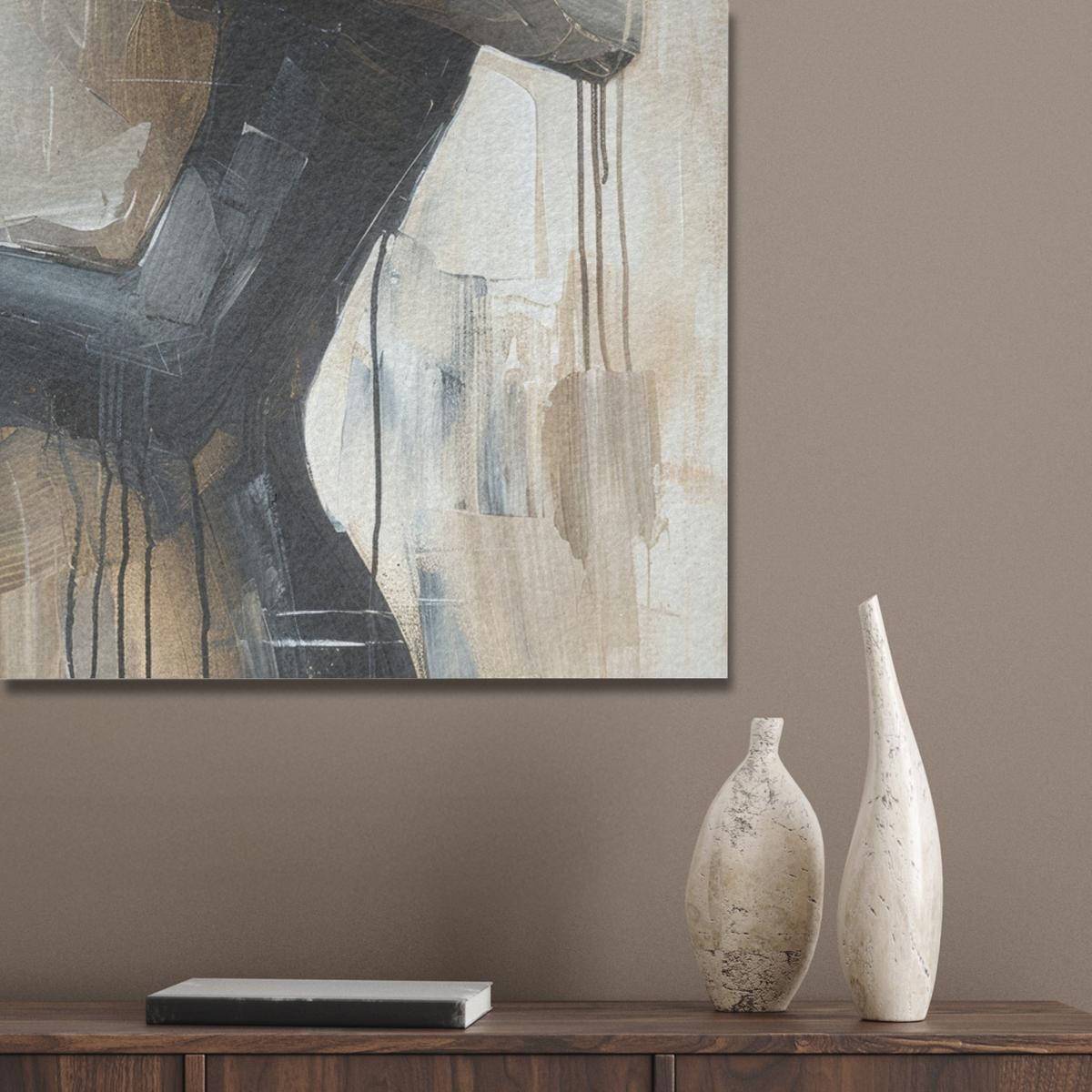 AKUSTIKBILD Abstrakt - Liebe - Schwarz und weiß - Modern Wandbilder 60x80 cm - Schwarz, Kunststoff (60/80/0.9cm) - MuchoWow