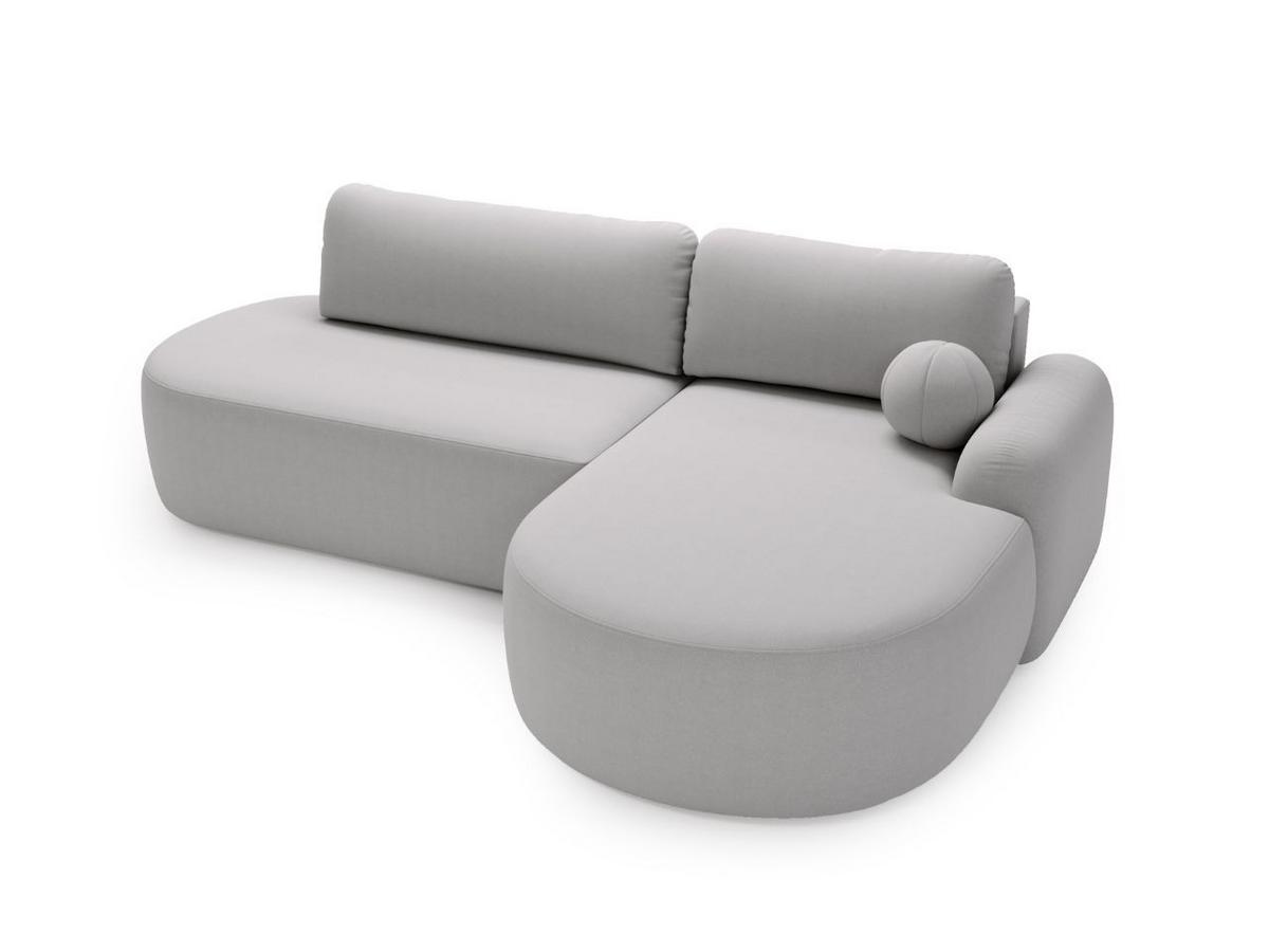 ECKSOFA Aurio O Bouclé-Stoff Grau Rechts - Grau, Holz/Textil (271/177cm) - Graingold