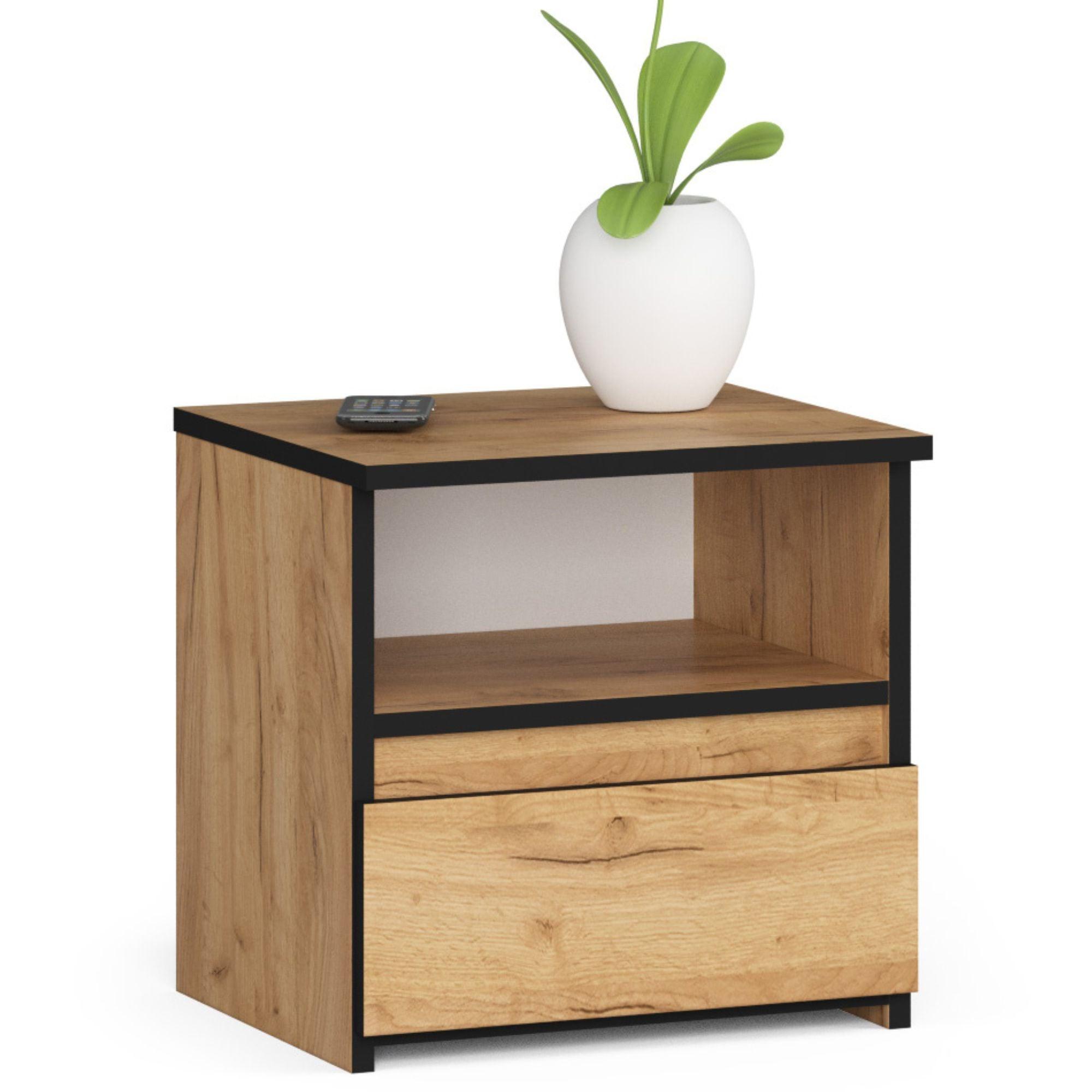 NACHTTISCH Eiche Craft 40/40/35 - Eiche San Remo, Holzwerkstoff (40/40/35cm) - RAUMHIRSCH FURNITURE