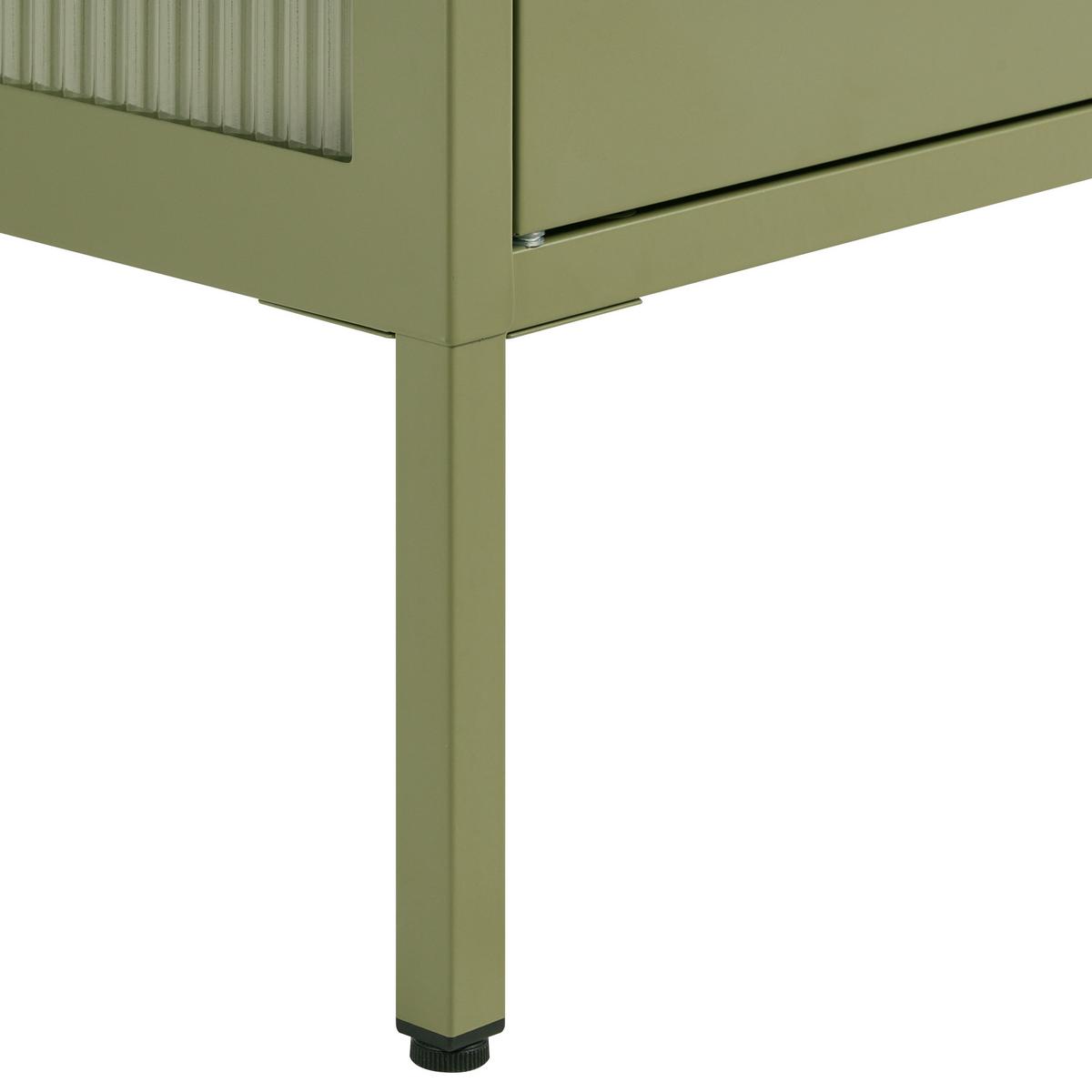 VITRINE mit Glastüren Metall 80 cm Grün Foxton - Grün, Metall (80/181/35cm) - Beliani