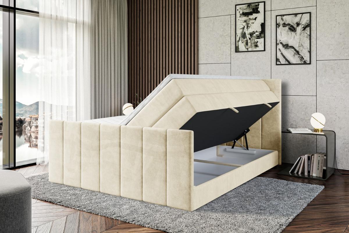BOXSPRINGBETT MOETI-Z KING - 180x200 - H3/H4 - Beige - Beige, Holzwerkstoff (180/200cm) - ALTDECOR