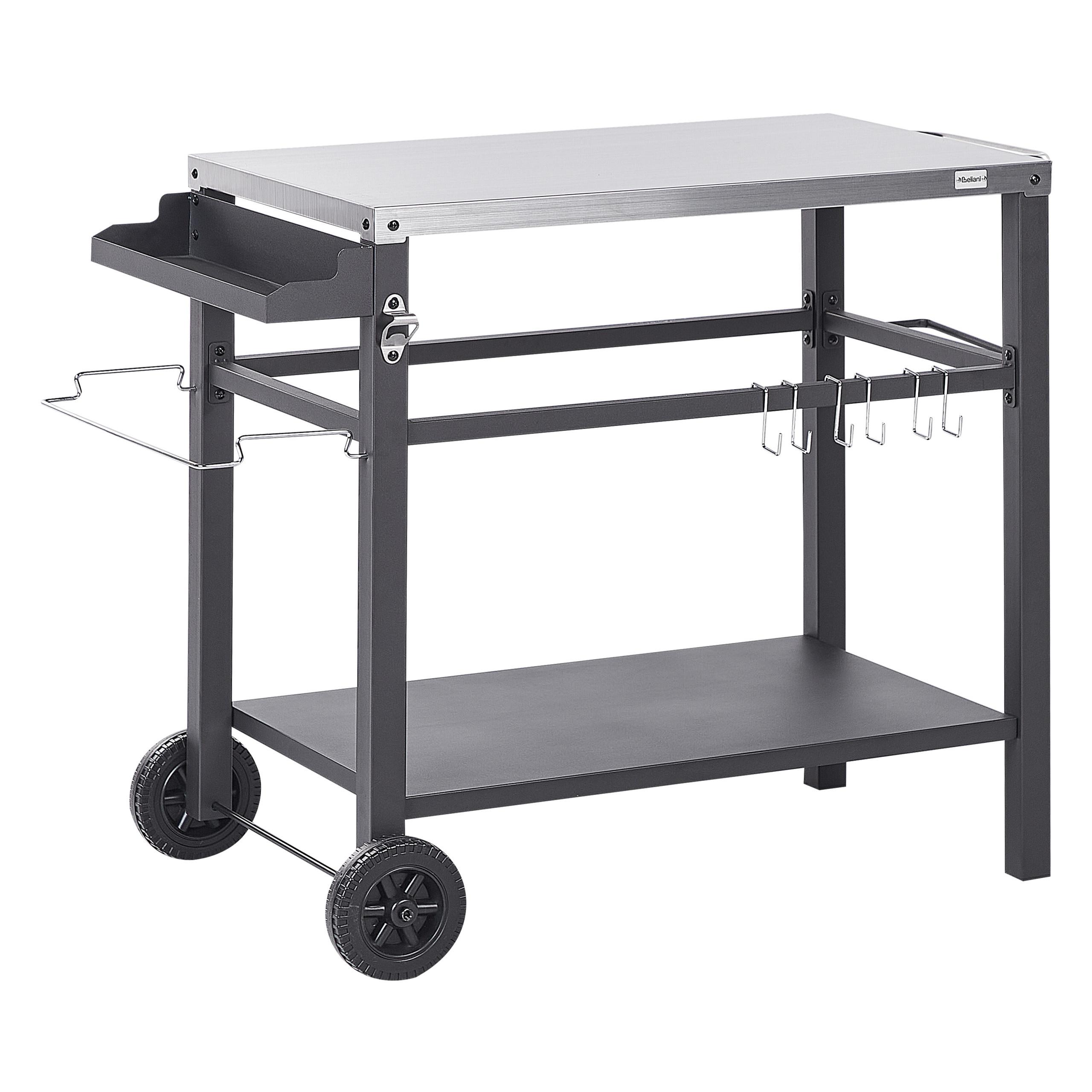 SERVIERWAGEN Schwarz Spiazzi - Silberfarben/Schwarz, Metall (60/83/115cm) - Beliani