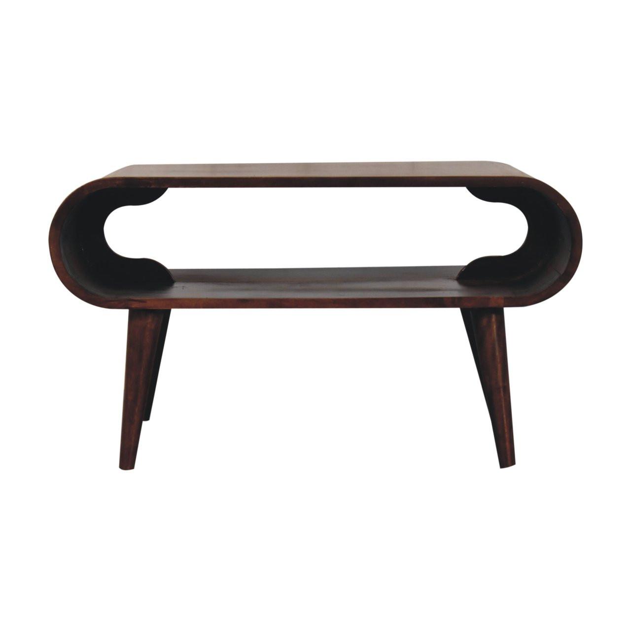 COUCHTISCH California Walnuss-Finish, 1 Regal, Dunkelbraun - Dunkelbraun, Mangoholz/Holz (80/50/44cm) - Artisan Furniture
