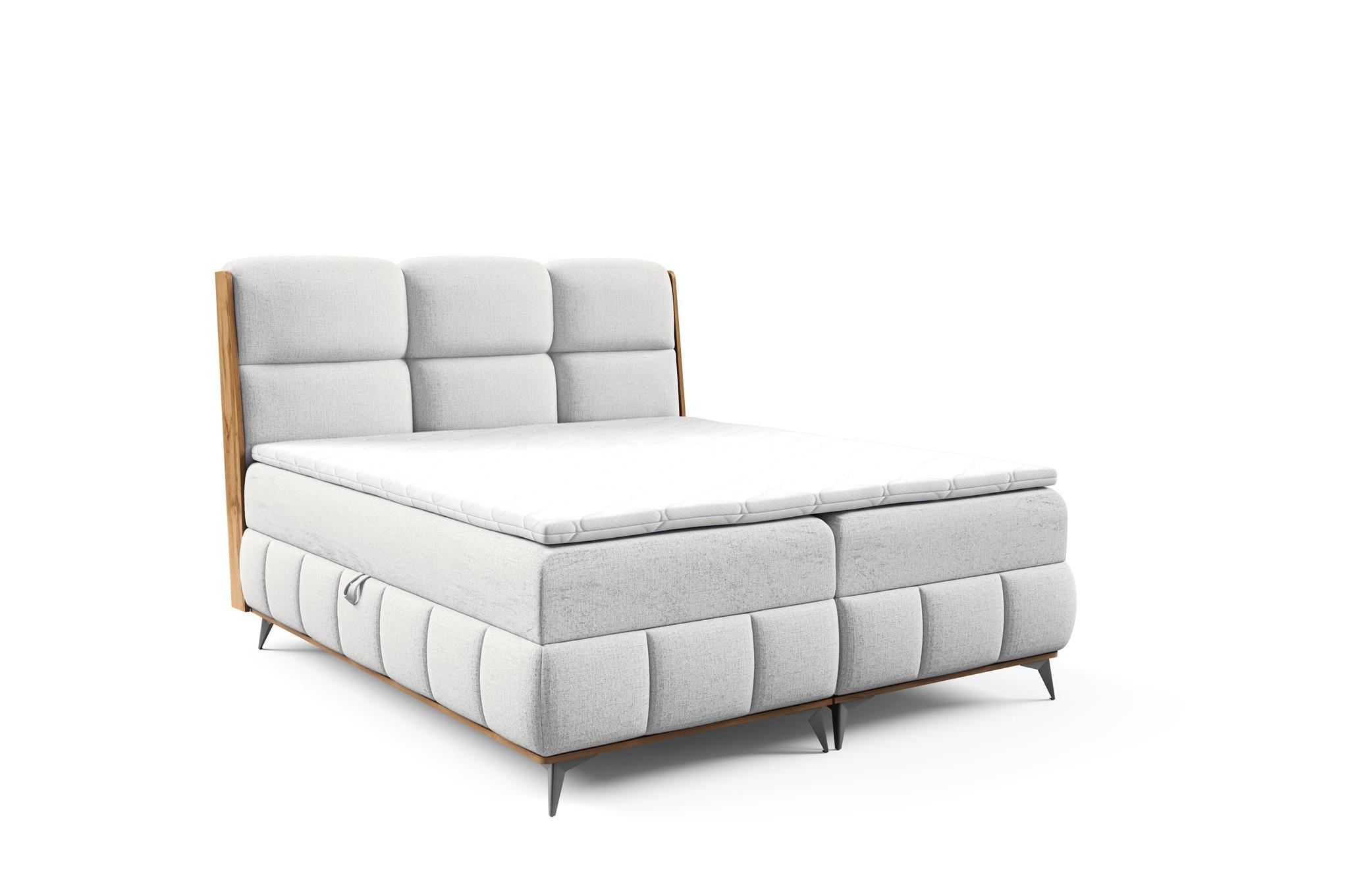 BOXBETT Charlie - Hellgrau, Holzwerkstoff/Textil (160/200cm) - Fun Möbel