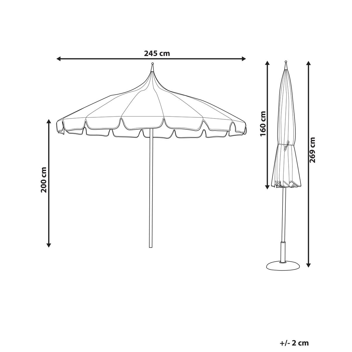 SONNENSCHIRM Schwarz Minoa - Schwarz/Weiß, Textil (245/245cm) - Beliani