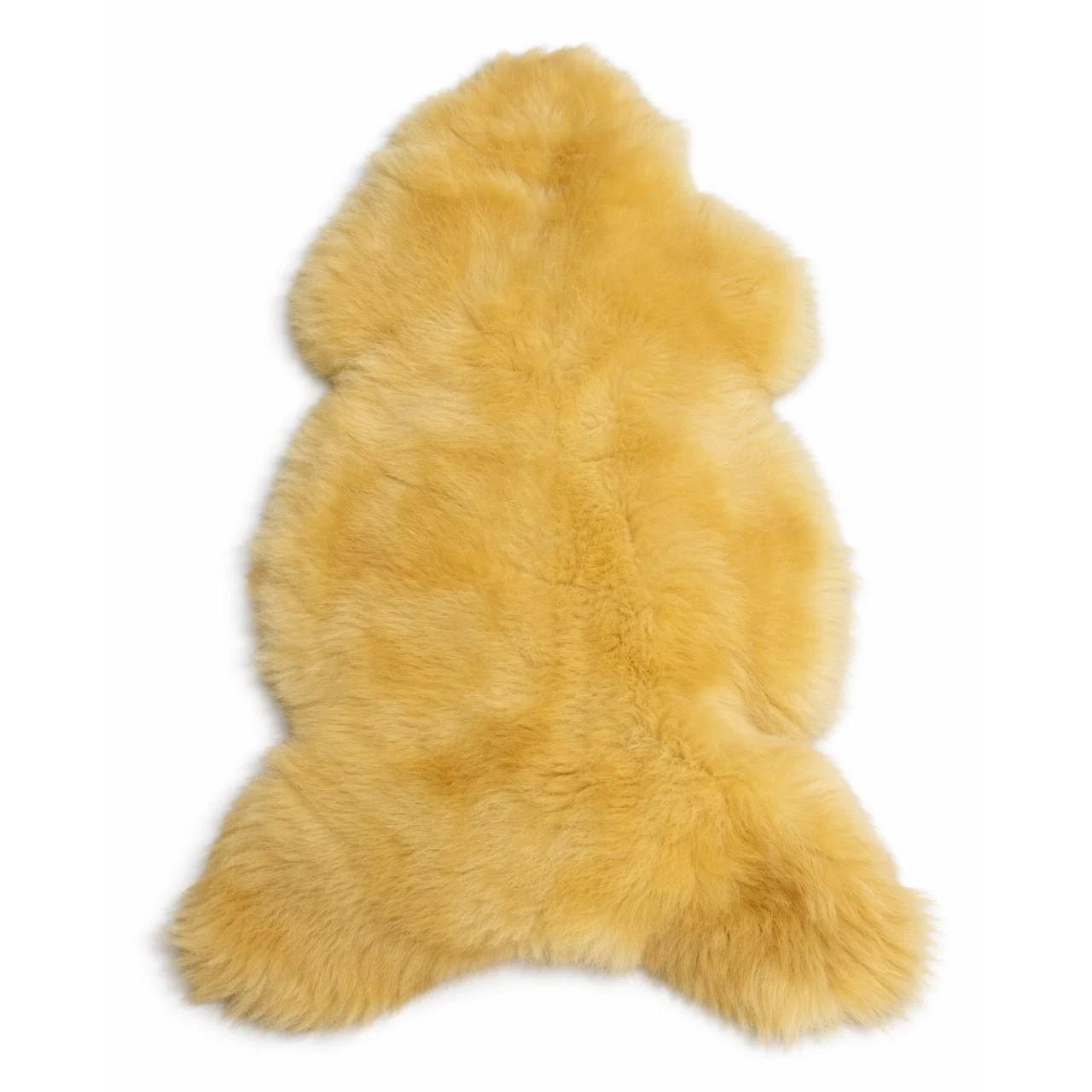 SCHAFFELL Premium Lammfell Natur ungeschoren weiche Wolle Medizinisch gegerbt ca. 105 cm - Gelb, Fell (55/105cm) - Provellus